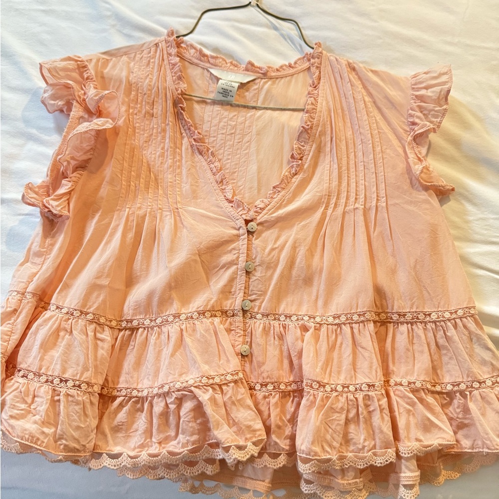 H&M Light Pink Ruffle Blouse - Picture 4 of 4